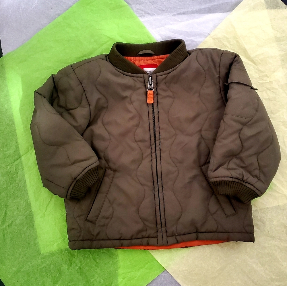 Boys army green zip up jacket